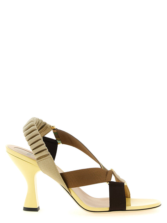 Fendi Multicolor Viscose Mid Heel Pumps