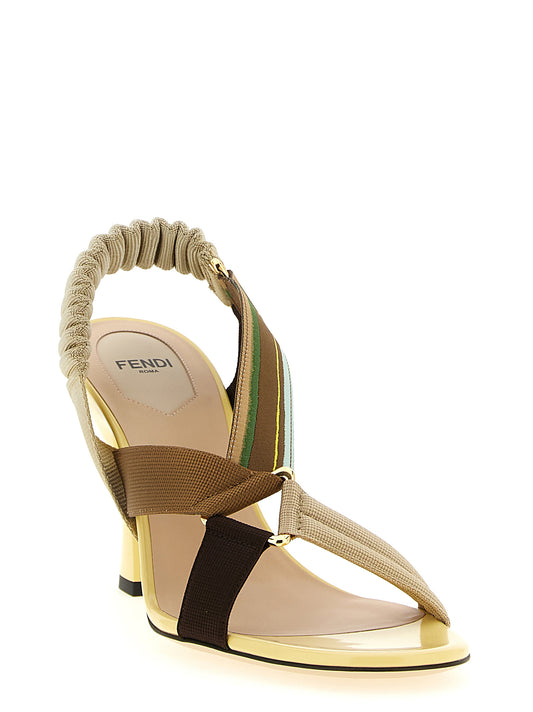 Fendi Multicolor Viscose Mid Heel Pumps