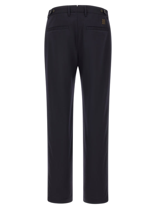 Incotex Blue Polyester Dress Pants