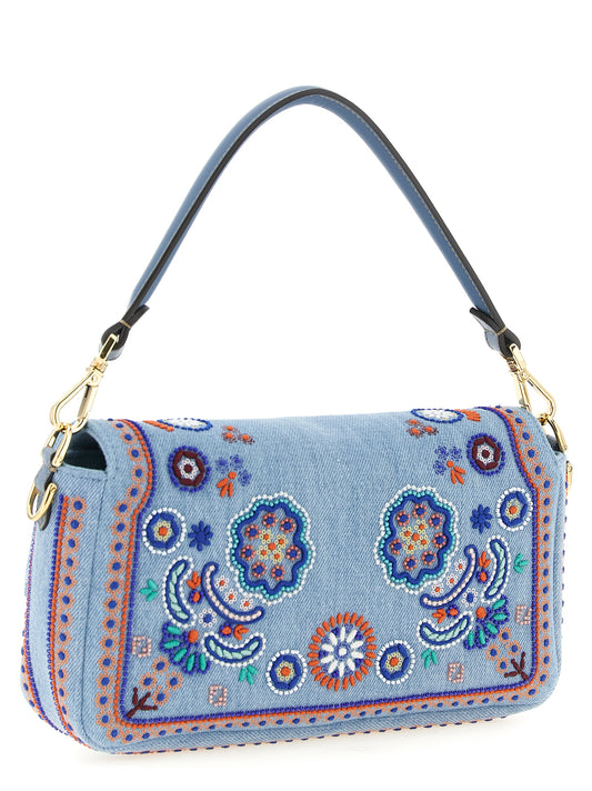 Fendi Blue Cotton Shoulder Bag