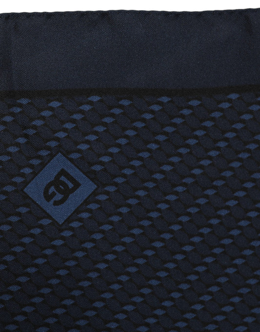 Dolce & Gabbana Dark Blue Silk Pocket Square Foulard Scarf