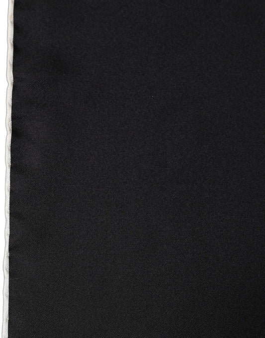 Dolce & Gabbana Men Black Silk Pocket Square Foulard Scarf