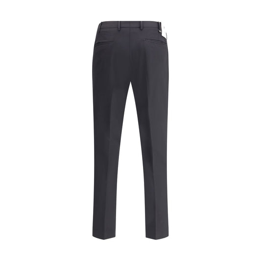 PT Torino Black Wool Oves Aries Casual Pants