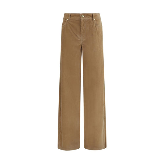 Max Mara Brown Cotton Casual Pants