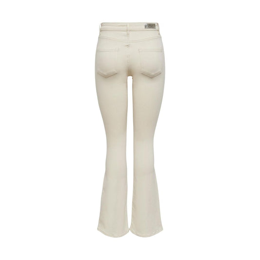 Only Cream Cotton Bootcut Jeans