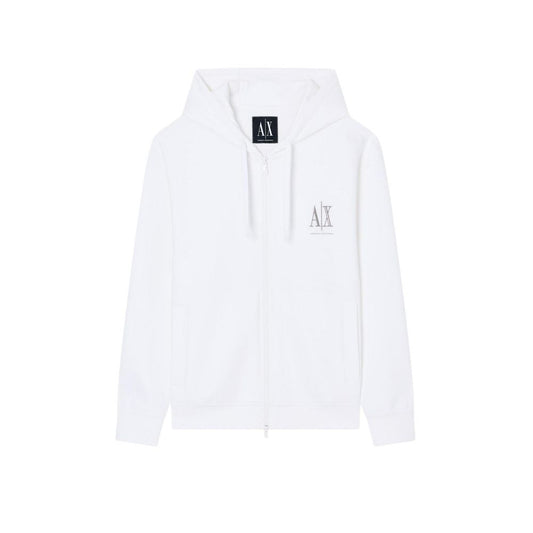 Armani Exchange White Cotton Hoodie