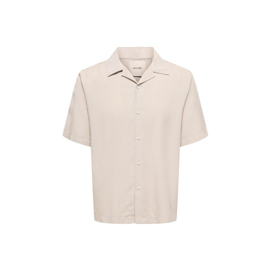 Only & Sons Beige Tencel Shortsleeve Shirt