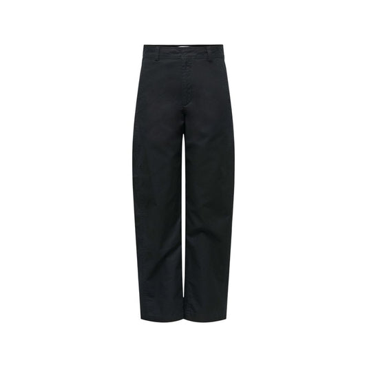 Jacqueline De Yong Black Cotton Casual Pants