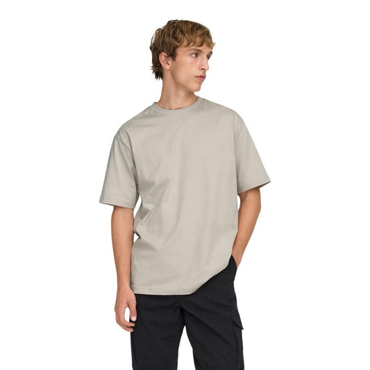 Only & Sons Beige Organic Cotton T-Shirt