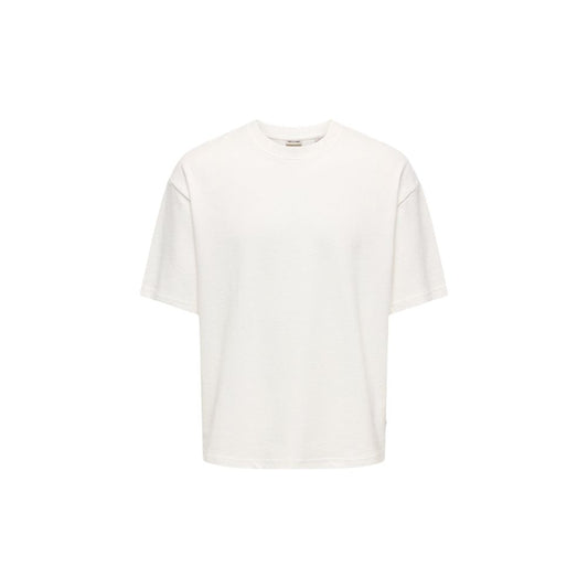 Only & Sons Cream Cotton T-Shirt