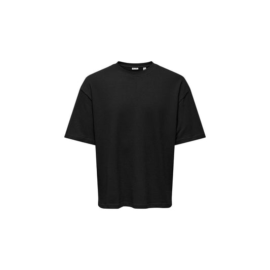 Only & Sons Black Cotton T-Shirt