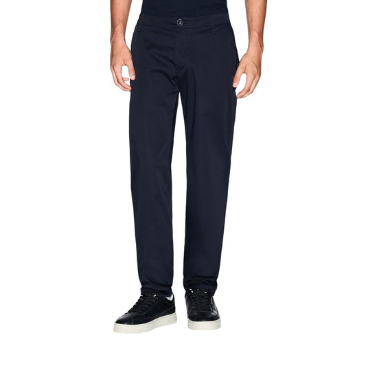 Armani Exchange Blue Cotton Skinny Pants