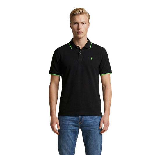 U.S. POLO ASSN. Black Cotton Polo Shirt