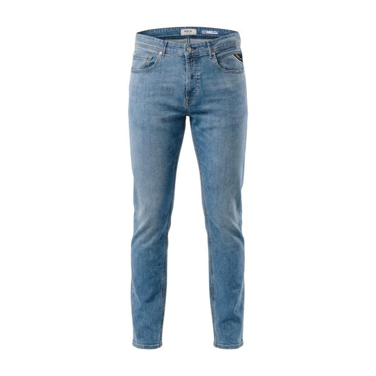 Replay Blue Cotton Relaxed Fit Jeans