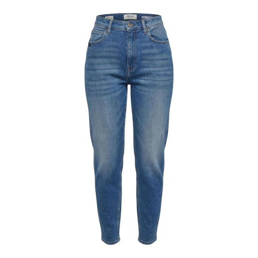Replay Blue Cotton Relaxed Fit Jeans
