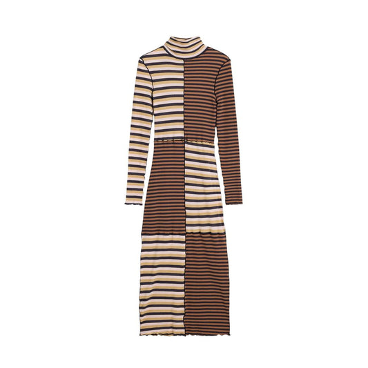 Desigual Brown Cotton Long Dress