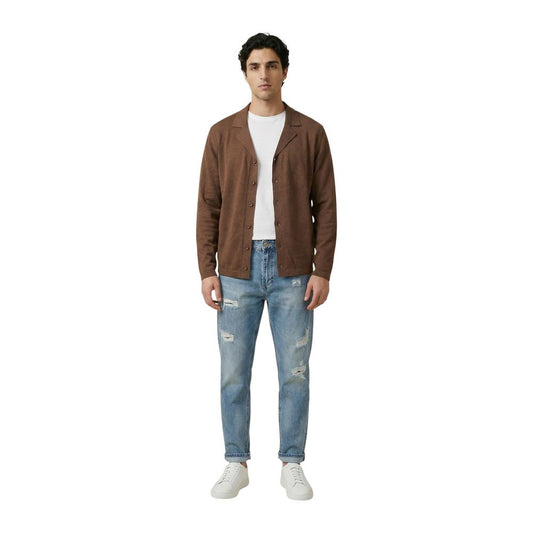 Gianni Lupo Brown Viscose Cardigan