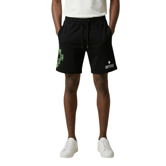 County of Milan Black Cotton Bermuda Shorts