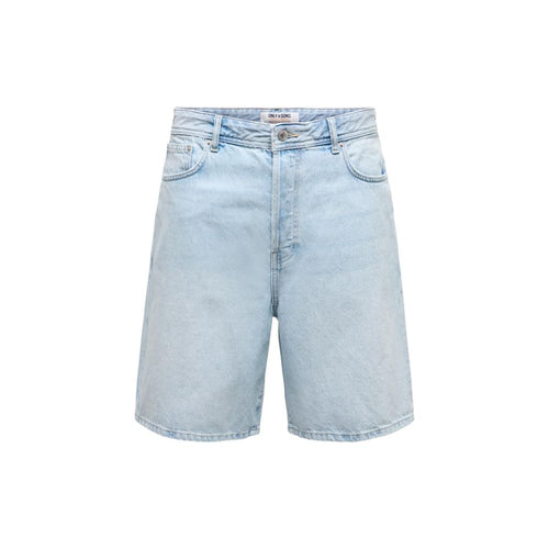 Only & Sons Light Blue Organic Cotton Bermuda Shorts