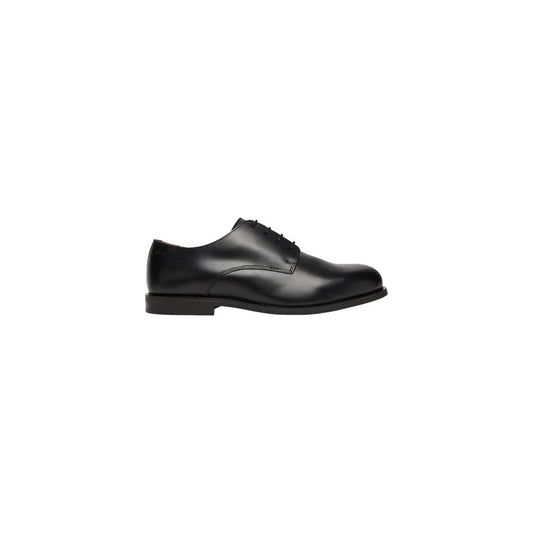 Calvin Klein Black Leather Oxfords And Derbies