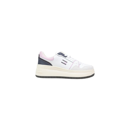 Tommy Hilfiger Jeans White Suede Leather Platform Sneakers