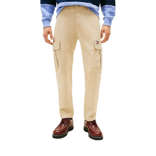 Tommy Hilfiger Jeans Beige Recycled Cotton Cargo Pants