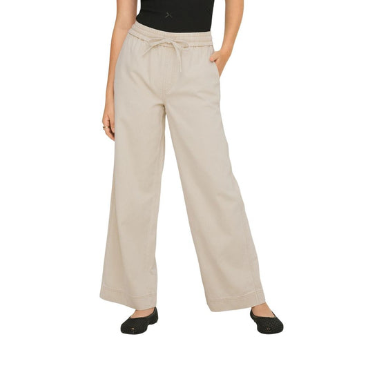 Only Cream Cotton Flared Pants