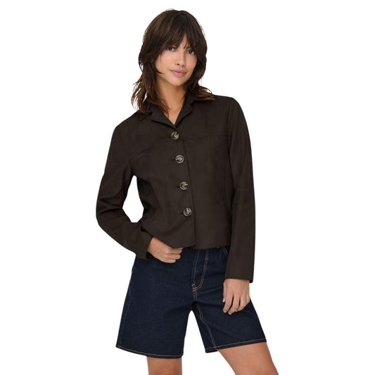 Jacqueline De Yong Brown Polyester Full-Length Jacket