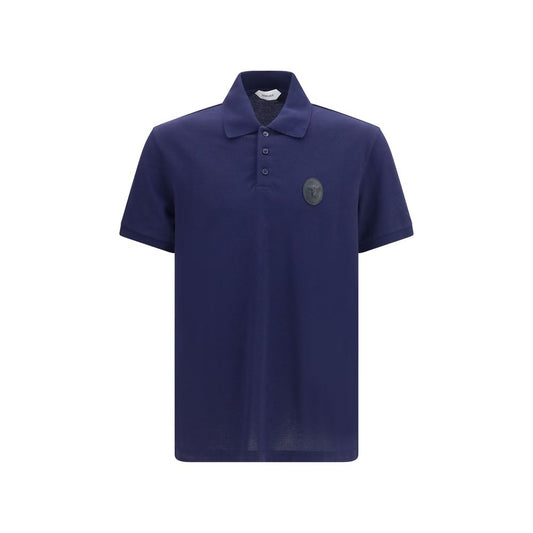 Versace Blue Cotton Polo Shirt
