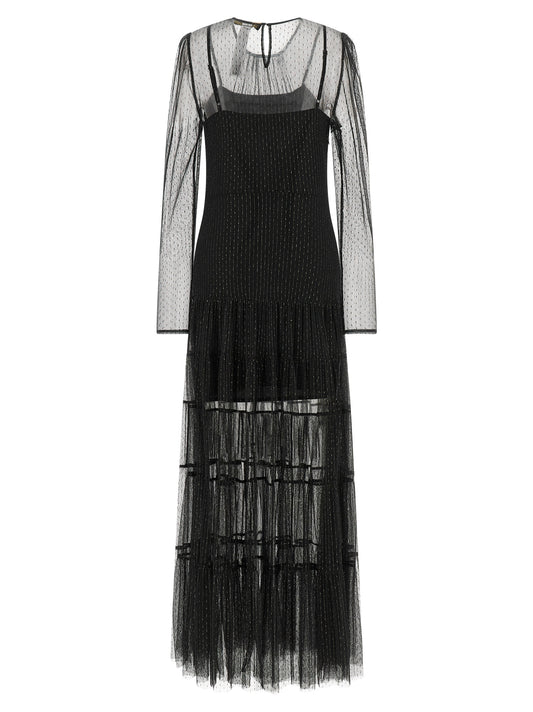Twinset Black Polyamide Long Dress