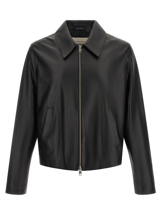 Ami Paris Black Lamb Leather Leather Jacket