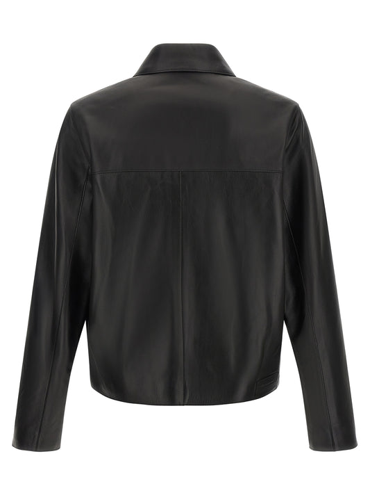 Ami Paris Black Lamb Leather Leather Jacket