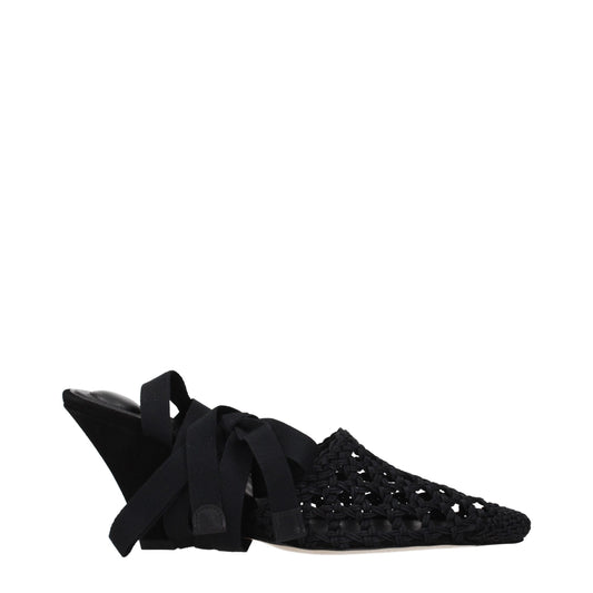Jacquemus Black Fabric Strap-On Sandals