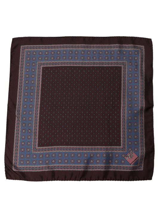 Dolce & Gabbana Maroon Geometric Handkerchief Pocket Scarf