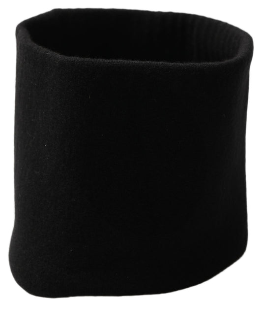 Dolce & Gabbana Men Black Cashmere Knitted Neck Warmer Scarf