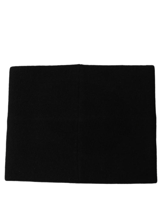 Dolce & Gabbana Black Cashmere Logo Plaque Neck Warmer Scarf
