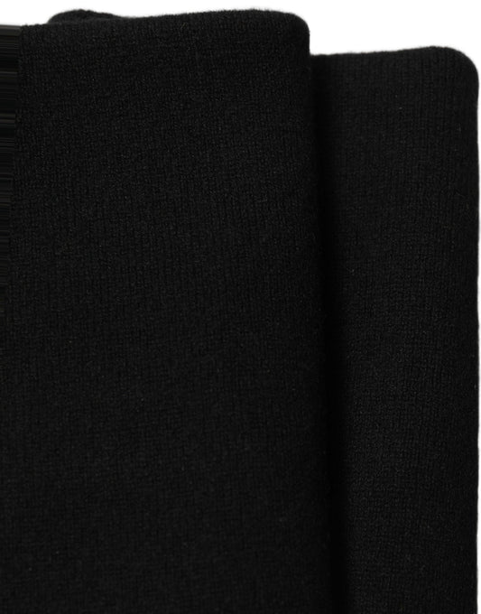 Dolce & Gabbana Men Black Cashmere Knitted Neck Warmer Scarf