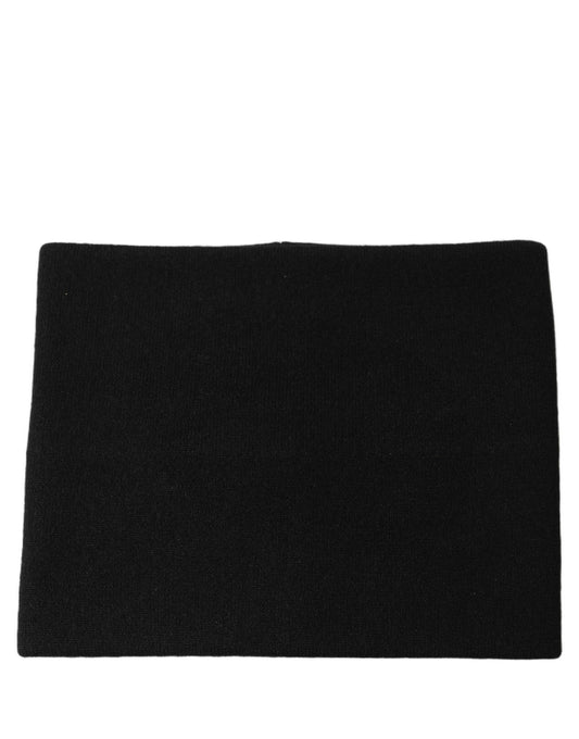 Dolce & Gabbana Men Black Cashmere Knitted Neck Warmer Scarf