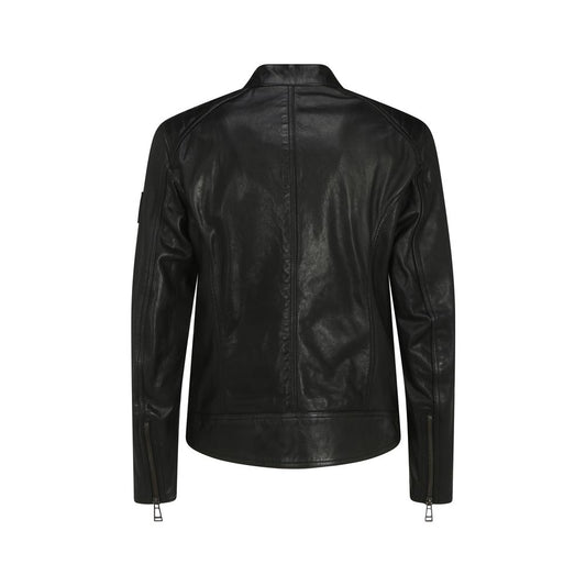 Belstaff Black Lamb Ovis Aries Leather Jacket