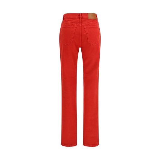 Chloé Red Cotton Slim Fit Jeans