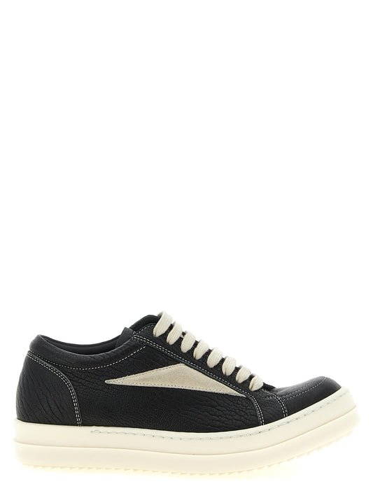 Rick Owens Bicolor Lamb Leather Low Top Sneakers