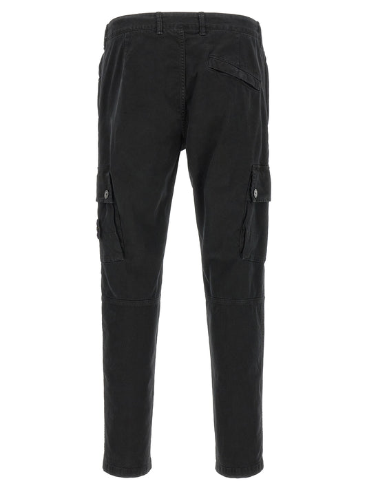 Stone Island Black Cotton Cargo Pants
