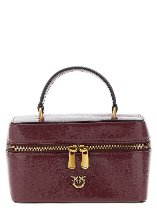 PINKO Bordeaux Calfskin Crossbody Bag