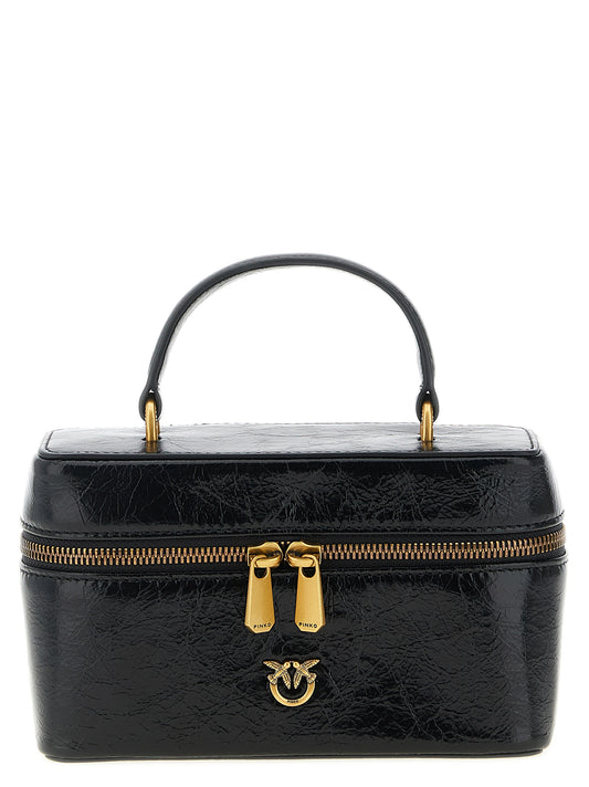 PINKO Black Calfskin Crossbody Bag