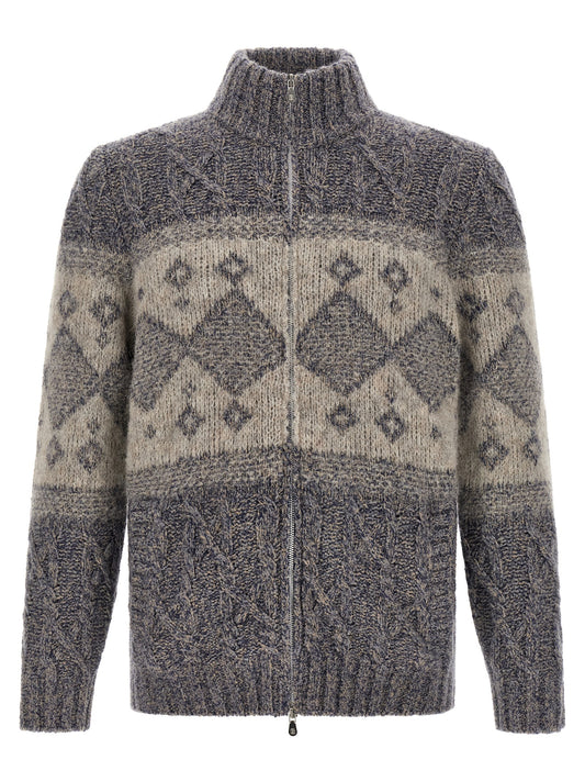Brunello Cucinelli Gray Virgin Wool Cardigan