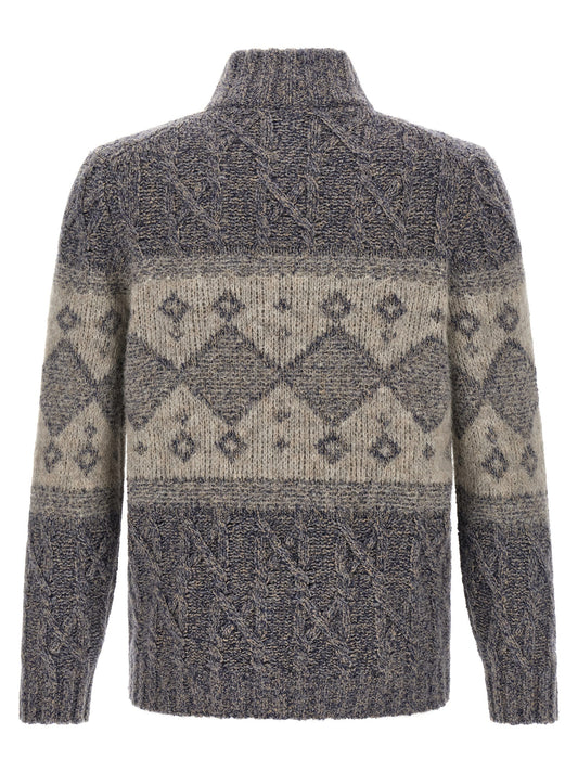 Brunello Cucinelli Gray Virgin Wool Cardigan