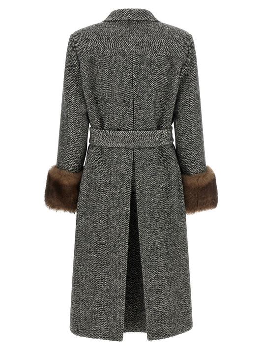Valentino Garavani Bicolor Virgin Wool Coat