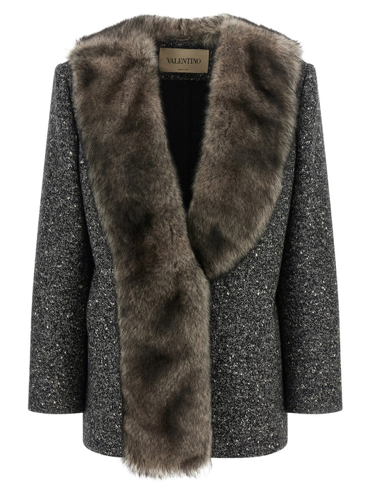 Valentino Garavani Bicolor Virgin Wool Coat
