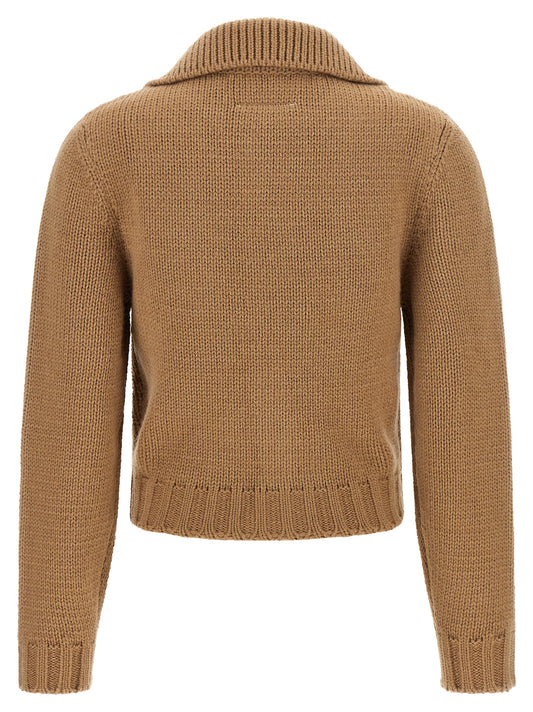 MM6 Maison Margiela Beige Wool Cardigan