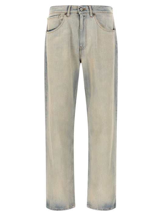 MM6 Maison Margiela Blue Cotton Relaxed Fit Jeans